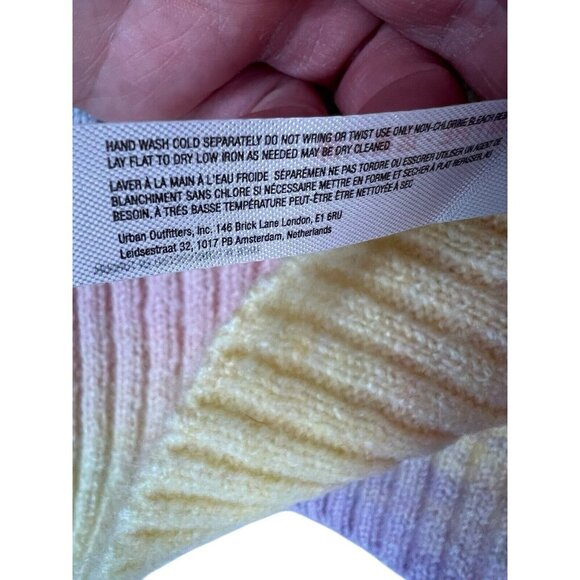 Out from Under Knit Cropped Tank Top Crop Women's Large Pastel Ribbed Festival - Picture 6 of 8